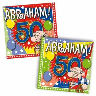 20x 50 jaar abraham leeftijd feest servetten 25 x 25 cm- feestje!