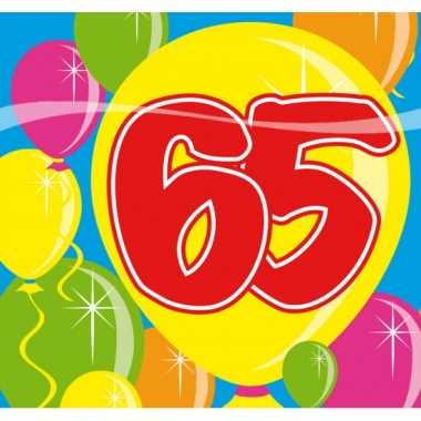 20x 65 jaar leeftijd themafeest servetten balloons 25 x 25 cm- feestj