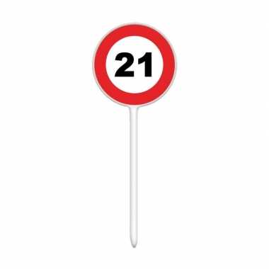 21 jaar feest versiering cocktailprikkers 12 stuks- feestje!