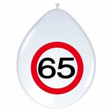 24x stuks feest ballonnen 65 jaar- feestje!