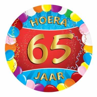 25x gekleurde bierviltjes 65 jaar feestartikelen- feestje!