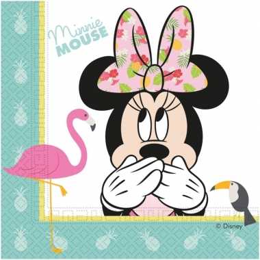 40x disney minnie mouse tropical themafeest servetten 33 x 33 cm- fee