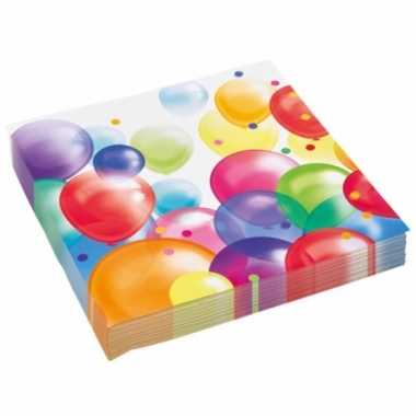 40x stuks feest servetten met ballonnen print 33 x 33 cm- feestje!