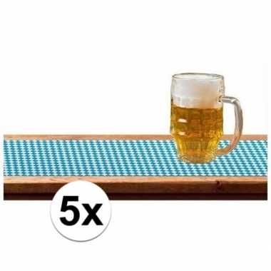 5x tafellopers oktoberfest/bierfeest versiering 65 x 600 cm- feestje!