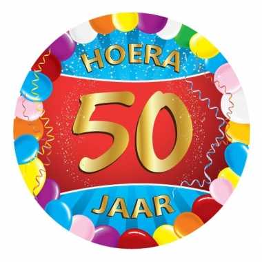 75x stuks gekleurde bierviltjes 50 jaar thema feestartikelen- feestje!