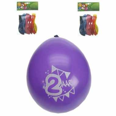 8x stuks ballonnen 2 jaar thema leeftijd feestartikelen- feestje!