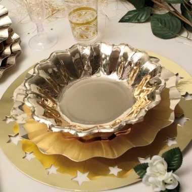 Feestartikelen diepe borden goud 27 cm- feestje!
