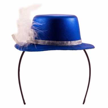 Feesthoedje blauw met wit- feestje!