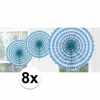 Feestversiering oktoberfest decoratie waaier 45 cm acht stuks- feestj