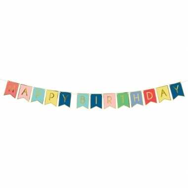 Gekleurde diy feest slinger happy birthday 1,75 meter- feestje!