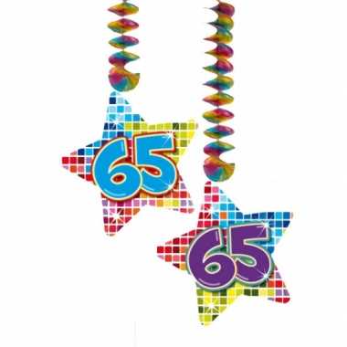 Hangdecoratie sterren 65 jaar verjaardag feestartikelen- feestje!