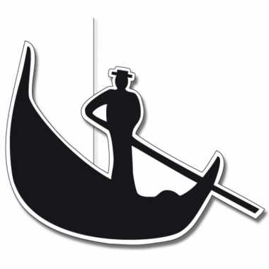 Italie feestdecoraties zwarte gondel 30 cm- feestje!