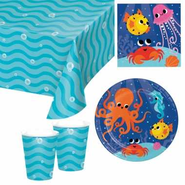 Oceaan thema kinderfeestje servies pakket 9-16 personenfeestje!