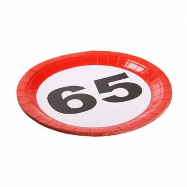 Papieren bordjes 65 jaar feest- feestje!