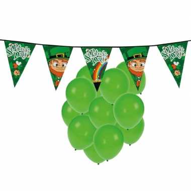 St. patricks day feestartikelen met ballonnen en slinger- feestje!