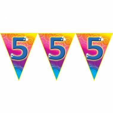 Verjaardag thema 5 jaar geworden feest vlaggenlijn van 5 meter- feestje!