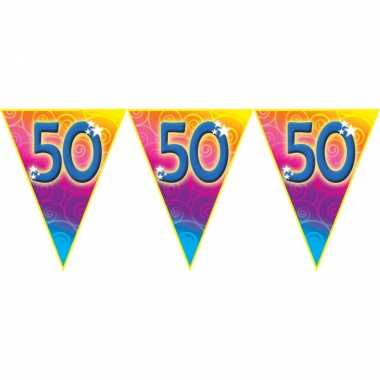 Verjaardag thema 50 jaar geworden feest vlaggenlijn van 5 meter- feestje!