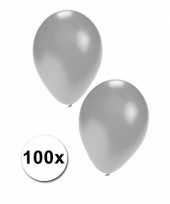 100 stuks zilveren feest ballonnen feestje