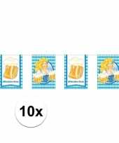 10x oktoberfest bierfeest vlaggenlijnen slingers rechthoekig 10 feestje