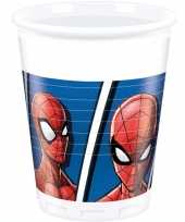 16x marvel spiderman themafeest bekers 200 ml feestje