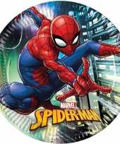 16x marvel spiderman themafeest bordjes 23 cm feestje