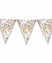 1x confetti thema feest vlaggenlijnen van plastic 10 meter feestje