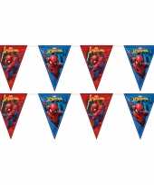 2x marvel spiderman themafeest vlaggenlijnenen 230 cm feestje