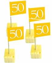 50x stuks cocktailprikkers 50 jaar thema feestartikelen feestje