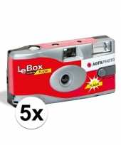 5x bruiloft vrijgezellenfeest wegwerp camera 27 fotos met flits feestje