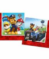 60x paw patrol themafeest servetten 33 x 33 cm papier feestje