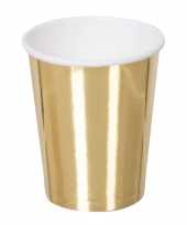 6x gouden feest bekertjes van karton 250 ml feestje