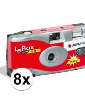 8x bruiloft vrijgezellenfeest wegwerp camera 27 fotos met flits feestje