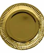 8x gouden feest borden van karton 23 cm feestje