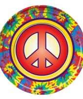 8x hippie themafeest borden 22 cm feestje