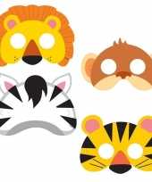 8x jungle themafeest maskers voor kinderen feestje