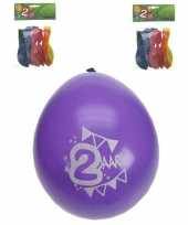 8x stuks ballonnen 2 jaar thema leeftijd feestartikelen feestje