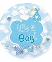 8x stuks gebaks taart feest bordjes geboorte jongen 18 cm feestje