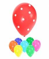 8x stuks gekleurde feest ballonnen met stippen 30 cm feestje