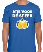 Atje voor de sfeer feest t-shirt blauw voor heren feestje