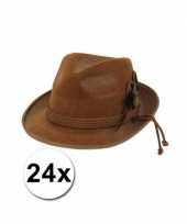 Bierfeest hoedjes bruin 24x feestje