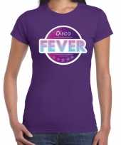 Disco fever feest t-shirt paars voor dames feestje