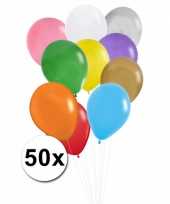 Feest ballonnen gekleurd 50x feestje