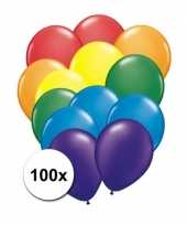 Feest ballonnen regenboog 100 x feestje