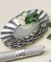 Feestartikelen diepe borden zilver 21 cm feestje