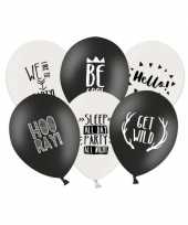 Feestballonnen zwart en wit 18 stuks feestje