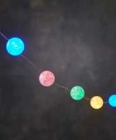 Feestverlichting lichtsnoer met 10 gekleurde lampjes op batterij 1 meter feestje