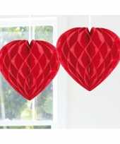 Feestversiering decoratie hart rood 30 cm feestje