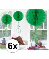 Feestversiering groene decoratie bollen 30 cm set van 3 feestje 10121324