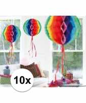 Feestversiering regenboog decoratie bollen 30 cm set van 3 feestje 10121370