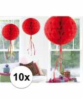 Feestversiering rode decoratie bollen 30 cm set van 3 feestje 10121222
